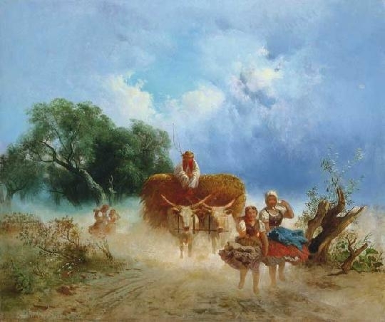 Markó Ferenc (1832-1874) Family returning from harvesting, 1863