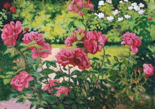 Pécsi János (20. század első fele) Budding roses, 1913