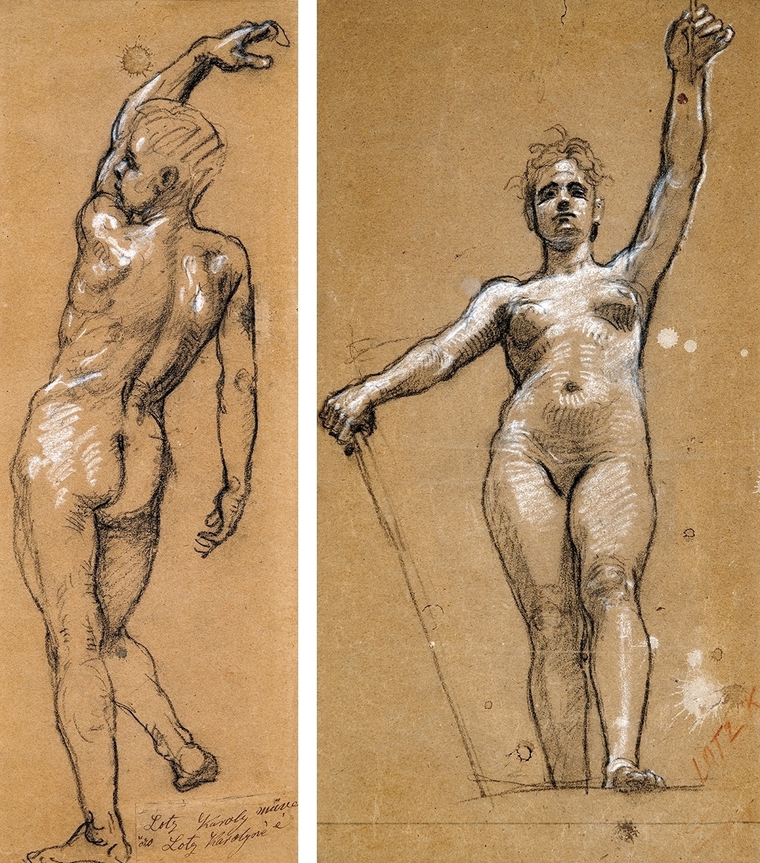 Lotz Károly (1833-1904) Female Study ¦ Nude Study of a Man