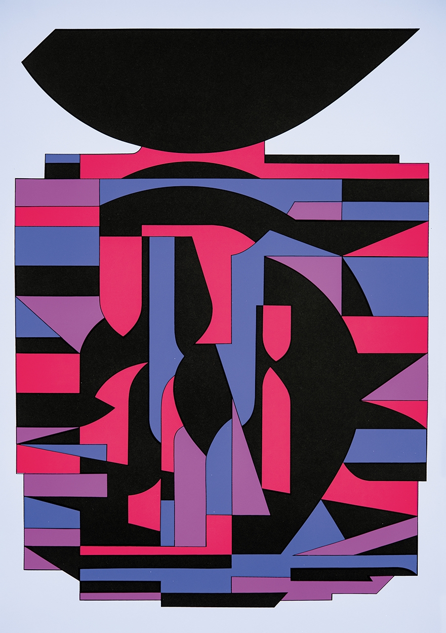 Vasarely Victor (1906-1997) Fekete-lila formák