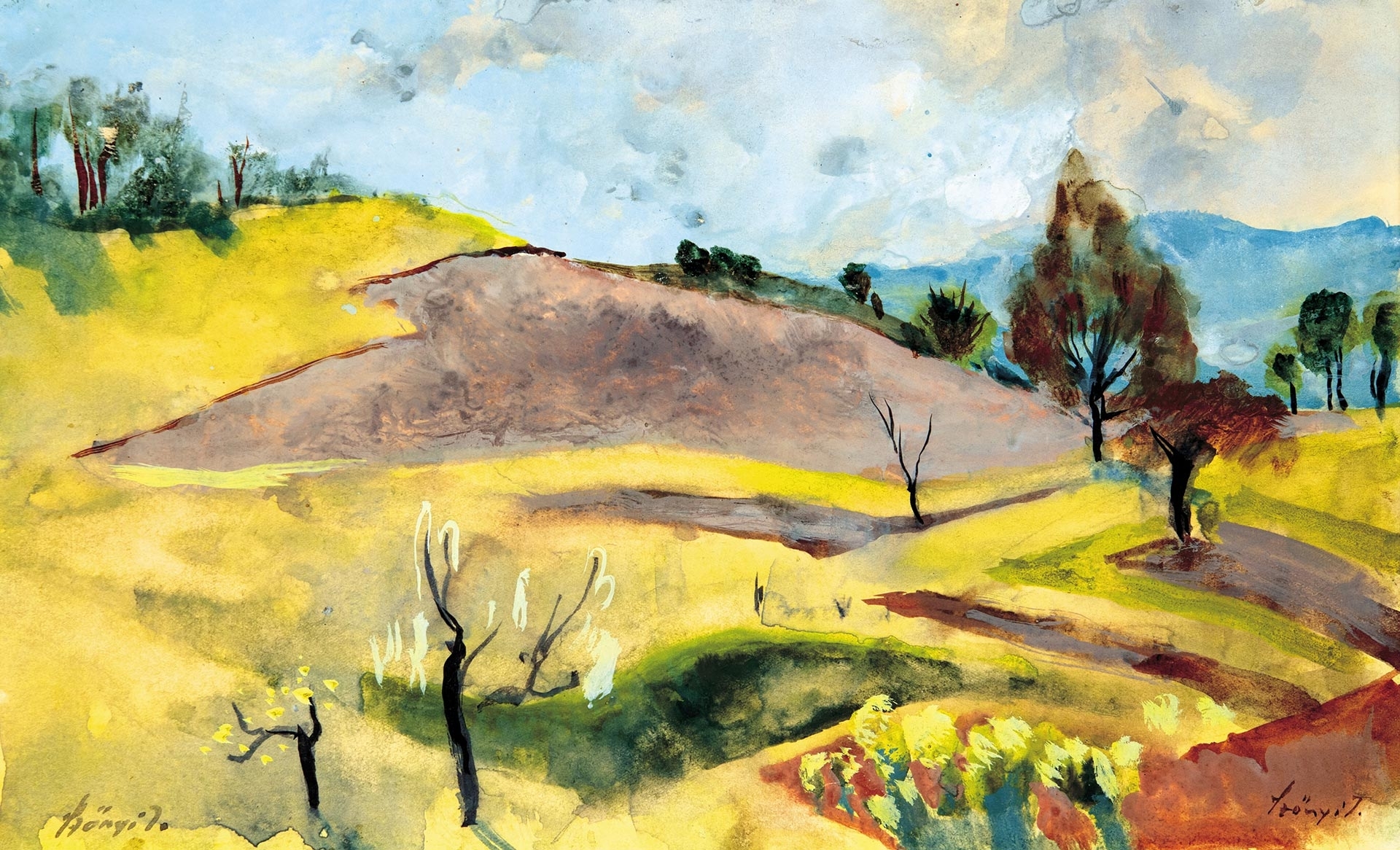 Szőnyi István (1894-1960) Hilly Landscape