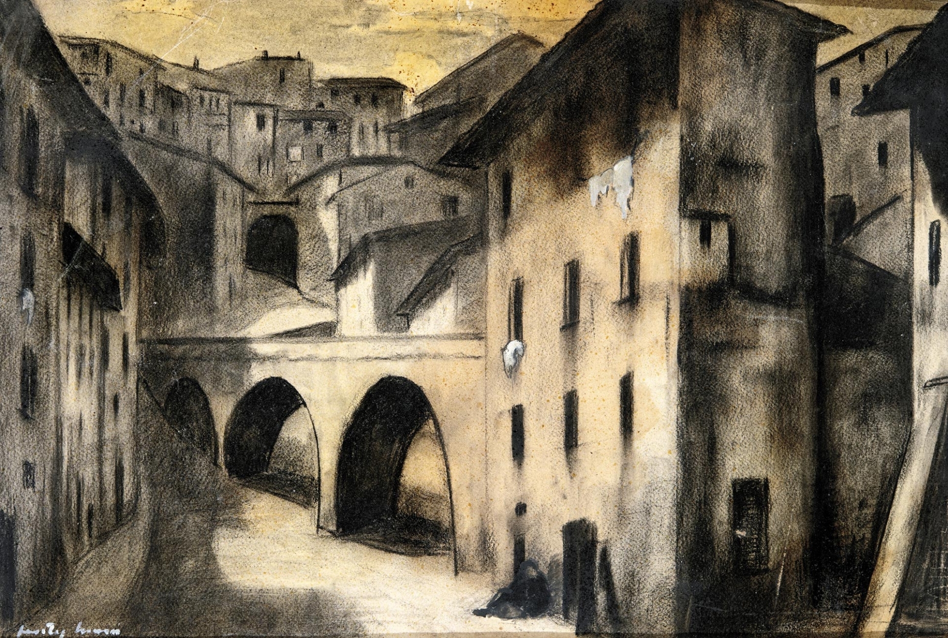 Feszty Masa (1895-1979) View of an Italian Town
