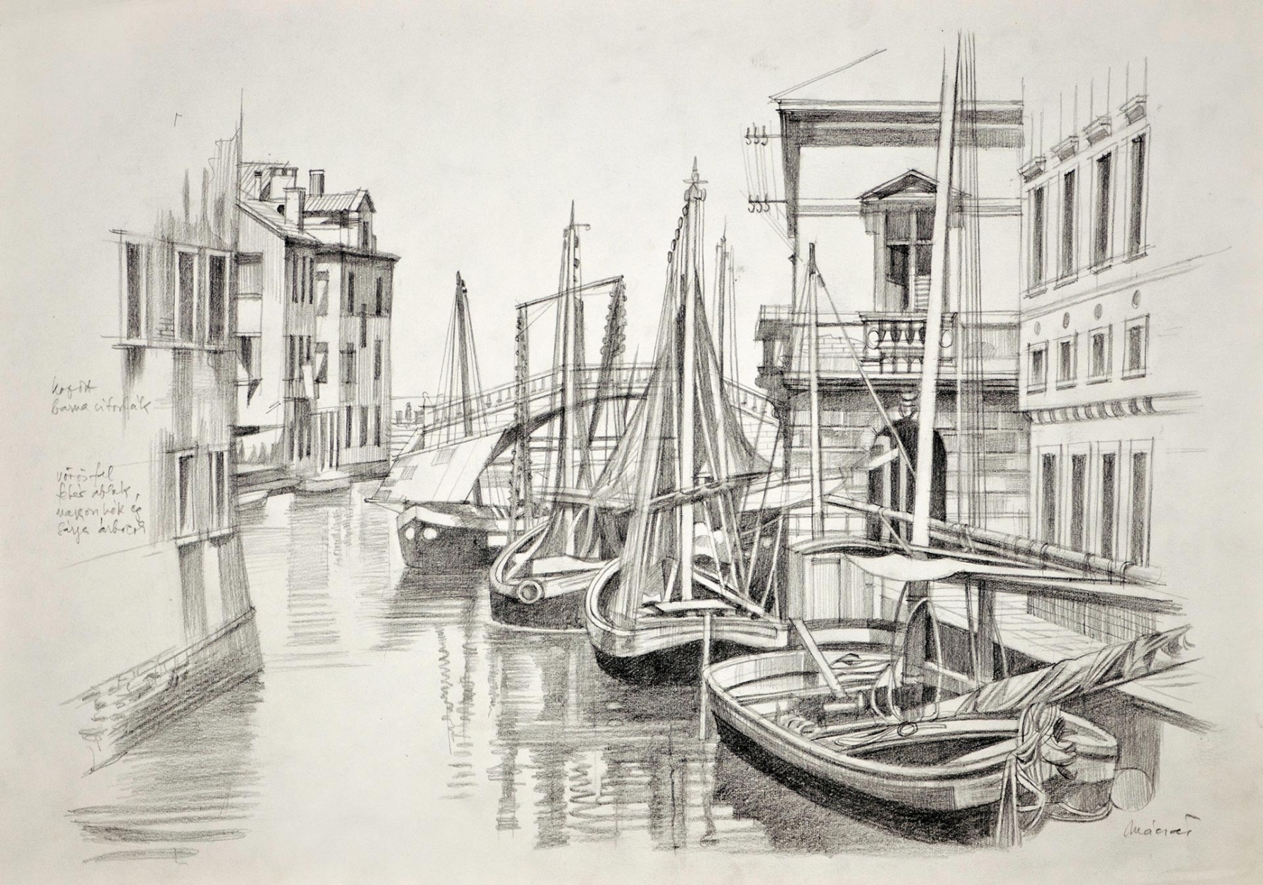 Mácsai István (1922-2005) Venetian Study, around 1970