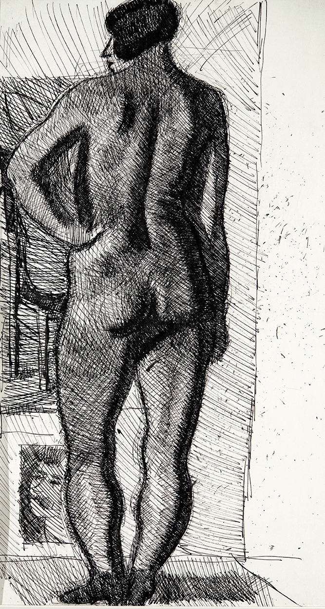 Román György (1903-1981) Standing Nude in the Atelier, around 1930