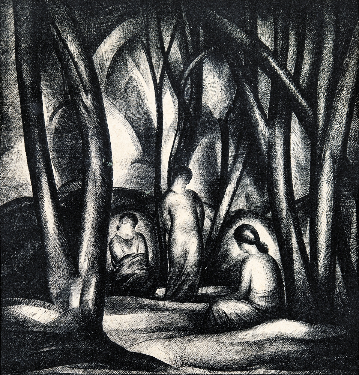 Mund Hugó (1892-1962) Women in the Forest, 1924