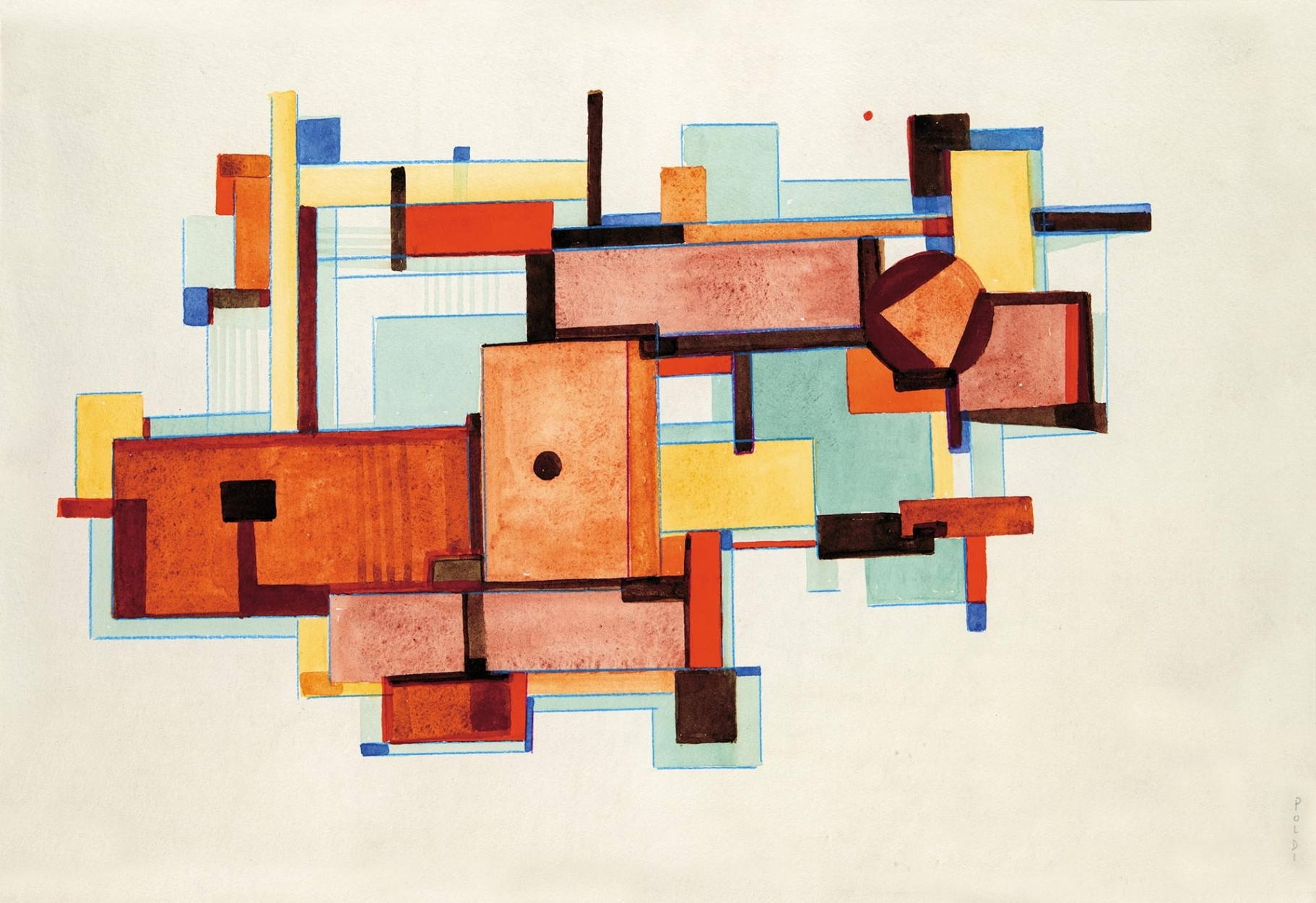 Böhm Lipót (1916-1995) Abstract Composition