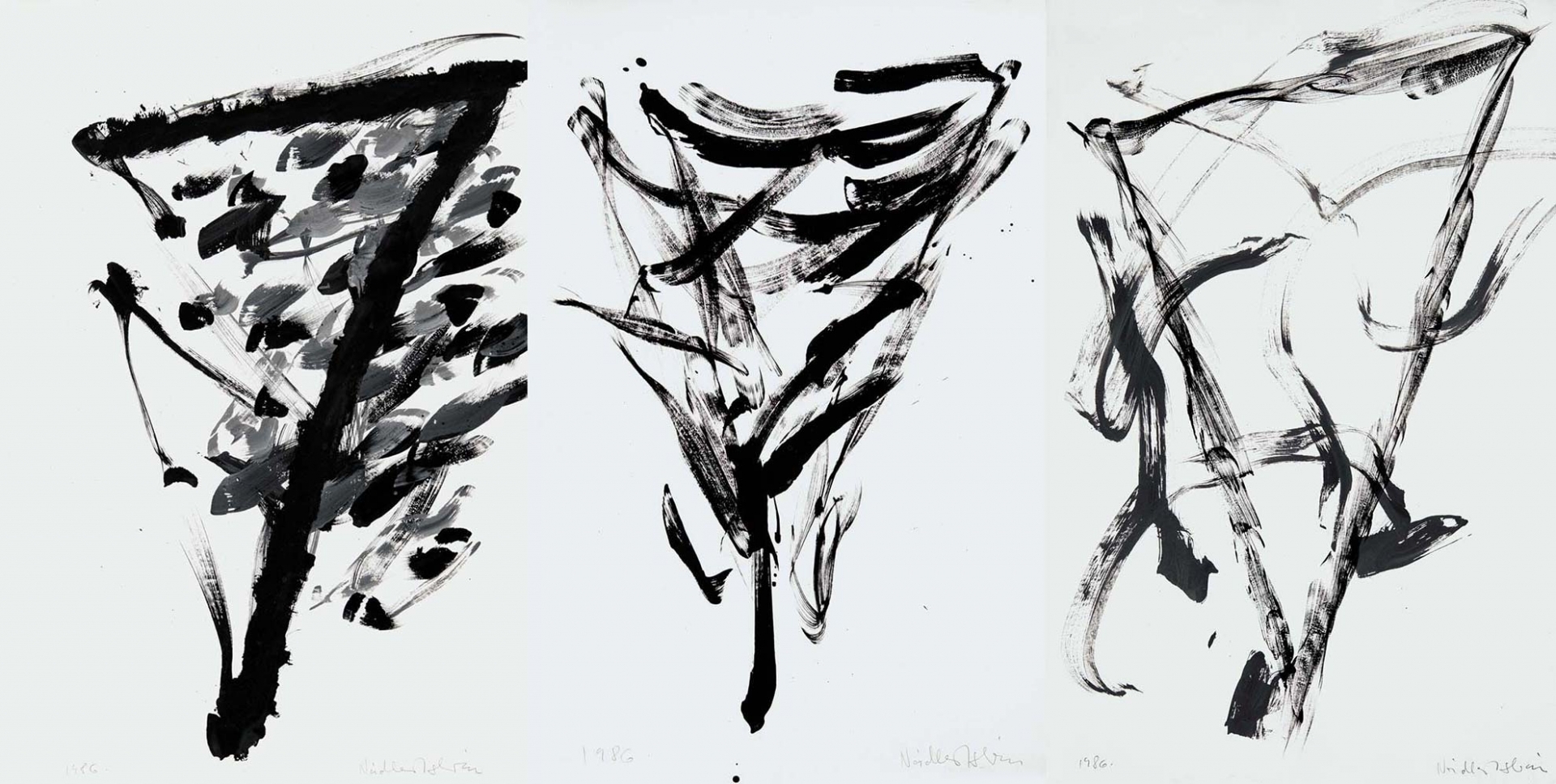 Nádler István (1938-) Triptych – Hommage á Malevich, 1986