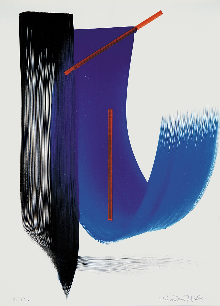 Nádler István (1938-) Blue Composition, 2013