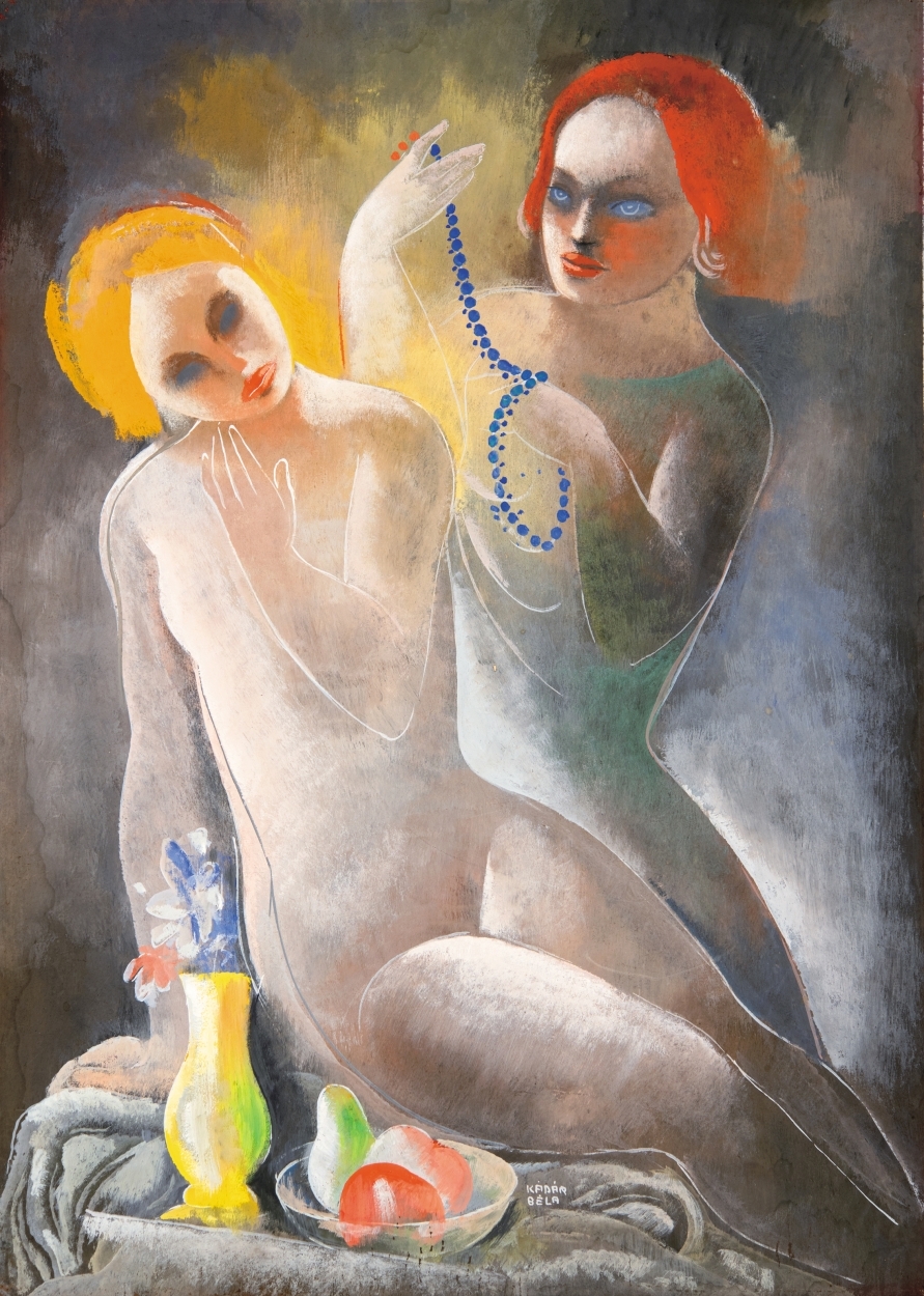 Kádár Béla (1877-1956) Nudes Wearing a Pearl Necklace, second half of the 1930s