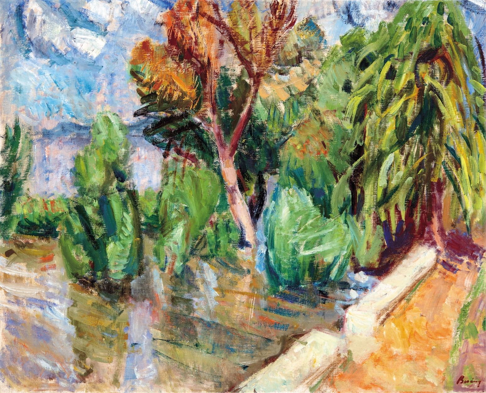 Berény Róbert (1887-1953) Trees by the Water