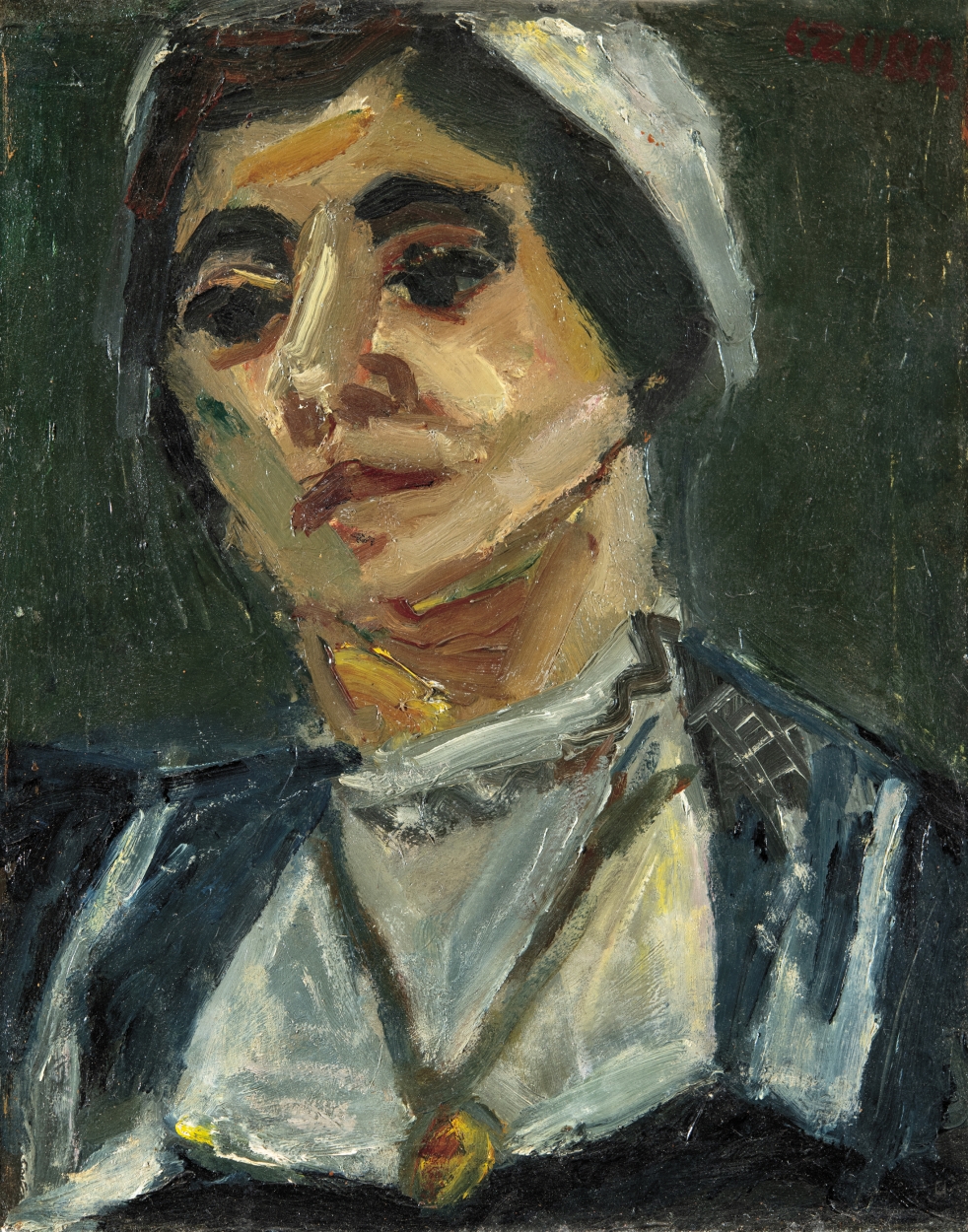 Czóbel Béla (1883-1976) Portrait of Isolde Daig (Woman with Pendant), 1924