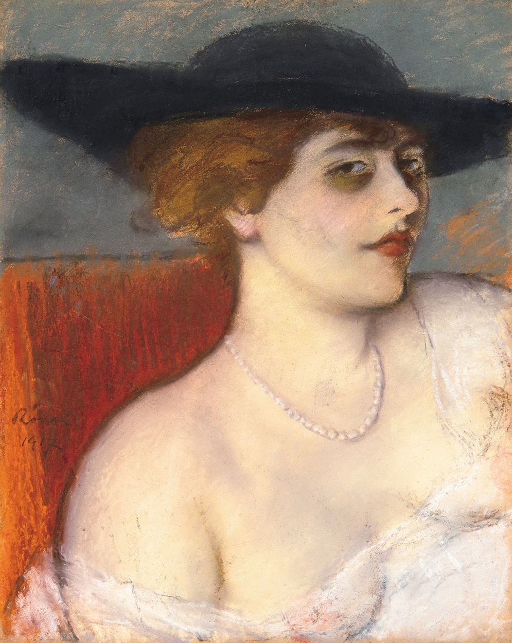 Rippl-Rónai József (1861-1927) Zorka in a Black Hat, 1917