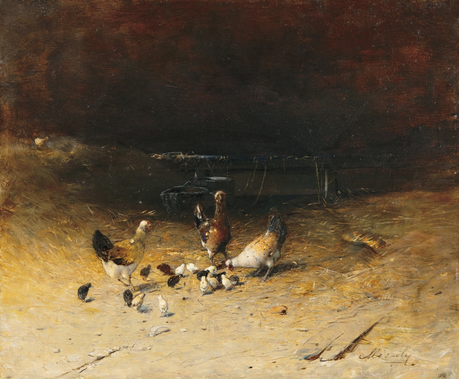 Mészöly Géza (1844-1887) Poultry-yard