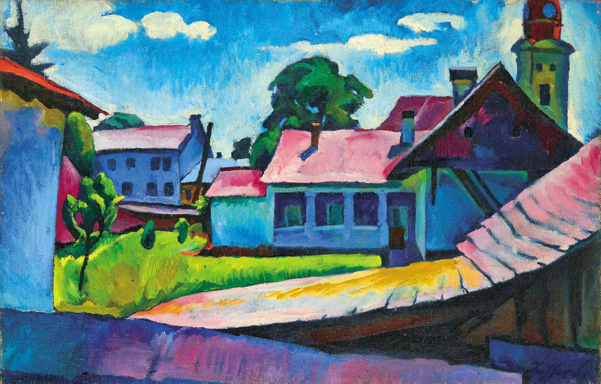 Ziffer Sándor (1880-1962) Houses of Nagybánya (Baia Mare), 1930s