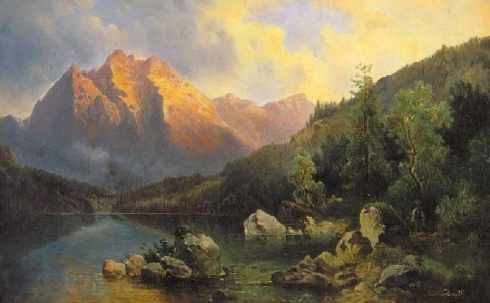 Telepy Károly (1828-1906) Mountain lake