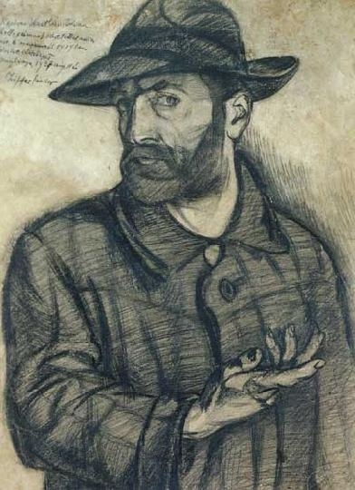 Ziffer Sándor (1880-1962) Self-portrait in a hat, 1919
