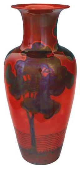 Zsolnay Vase with landscape  representation, Zsolnay, around 1906, restored