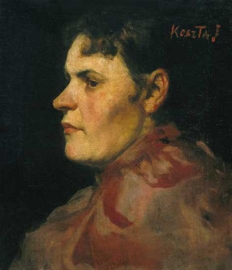 Koszta József (1861-1949) Női portré profilból