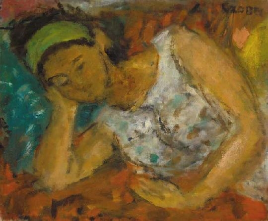 Czóbel Béla (1883-1976) Girl leaning on her elbows