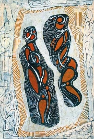 Kádár Béla (1877-1956) Stylized figures, 1940s