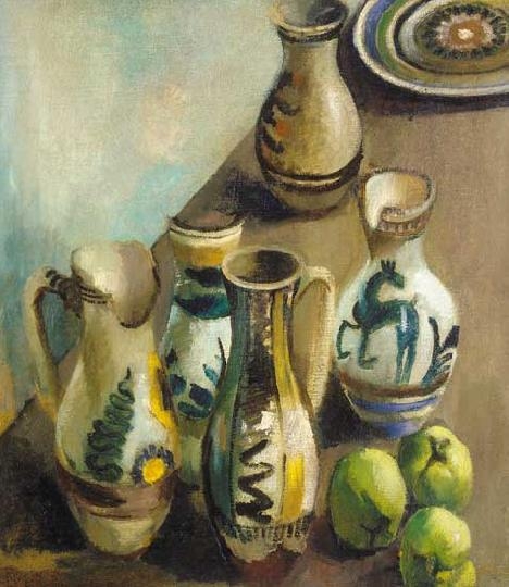 Orbán Dezső (1884-1987) Still life with an earthenware pot