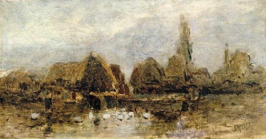 Mészöly Géza (1844-1887) Summer landscape in haze, 1873