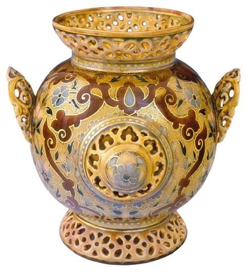 Zsolnay Vase with historical ornament, Zsolnay, around 1885