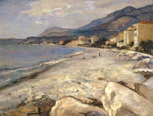 Vass Elemér (1887-1957) Mediterranean seaside