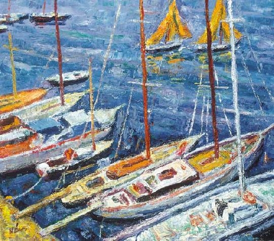 Vén Emil (1902-1984) Touloni kikötő, 1983