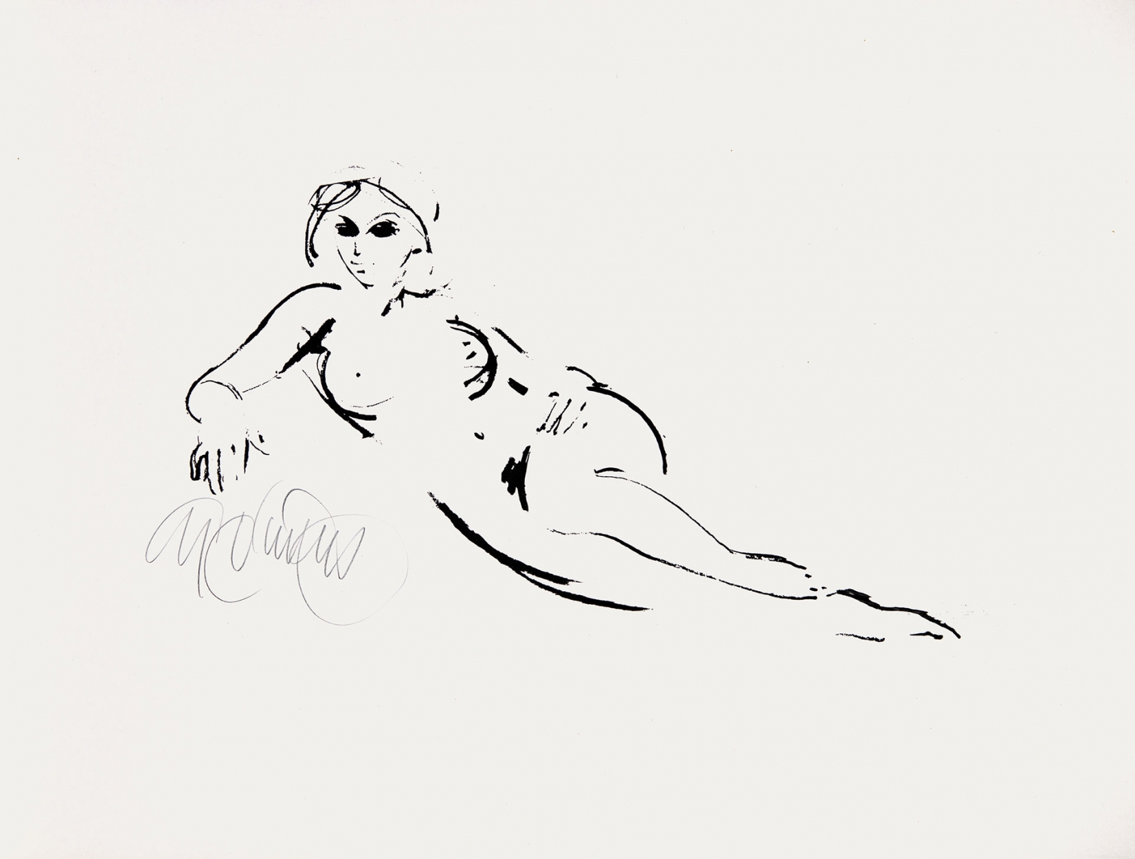 Gyémánt László (1935-) Lying Female Nude