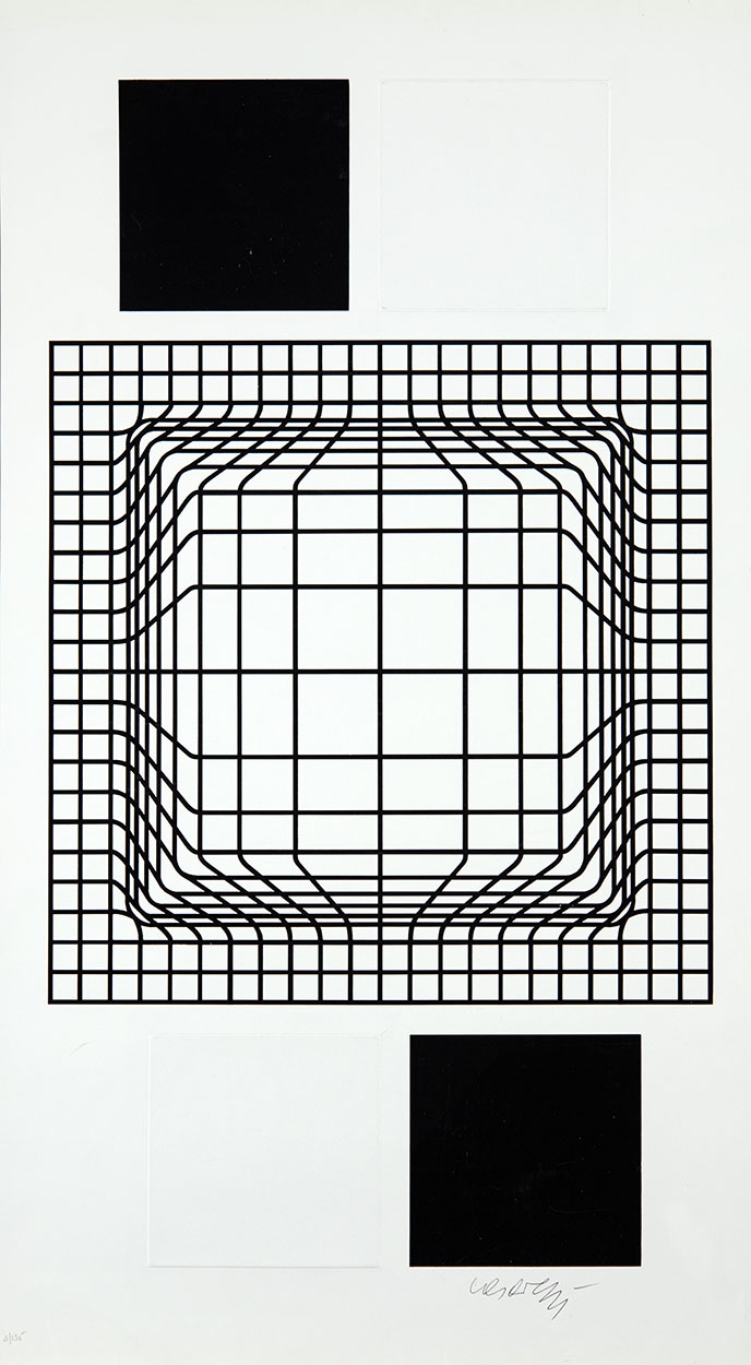 Vasarely Victor (1906-1997) Composition with Black and White
