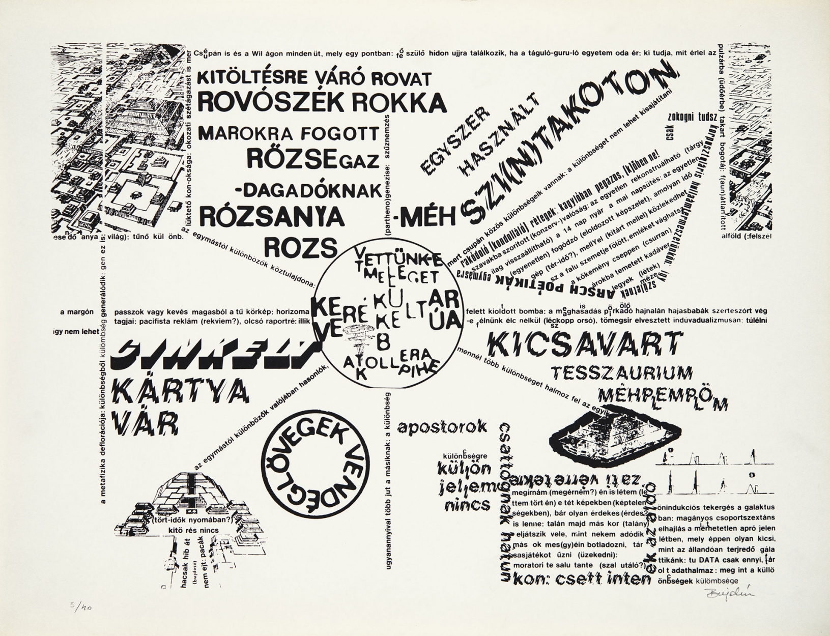 Bujdosó Alpár 1935 Galvanized Card Castle, 1992
