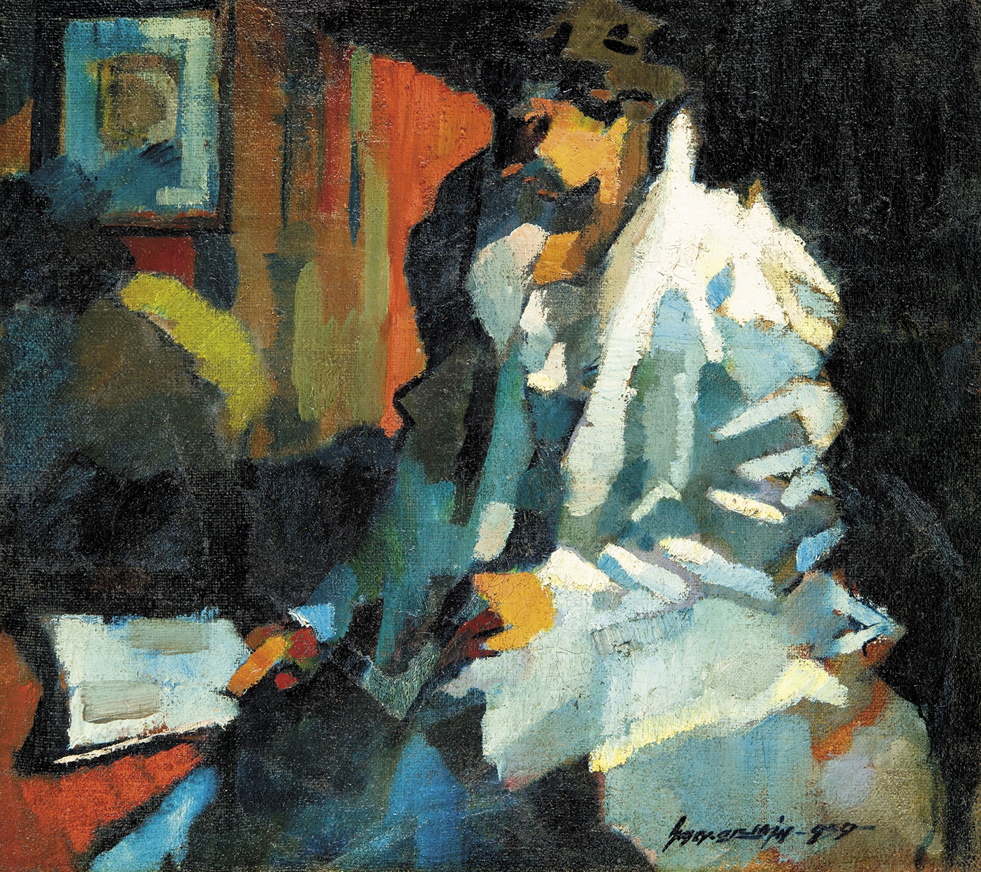 Nagy Oszkár (1883-1965) Olvasó nő, 1939