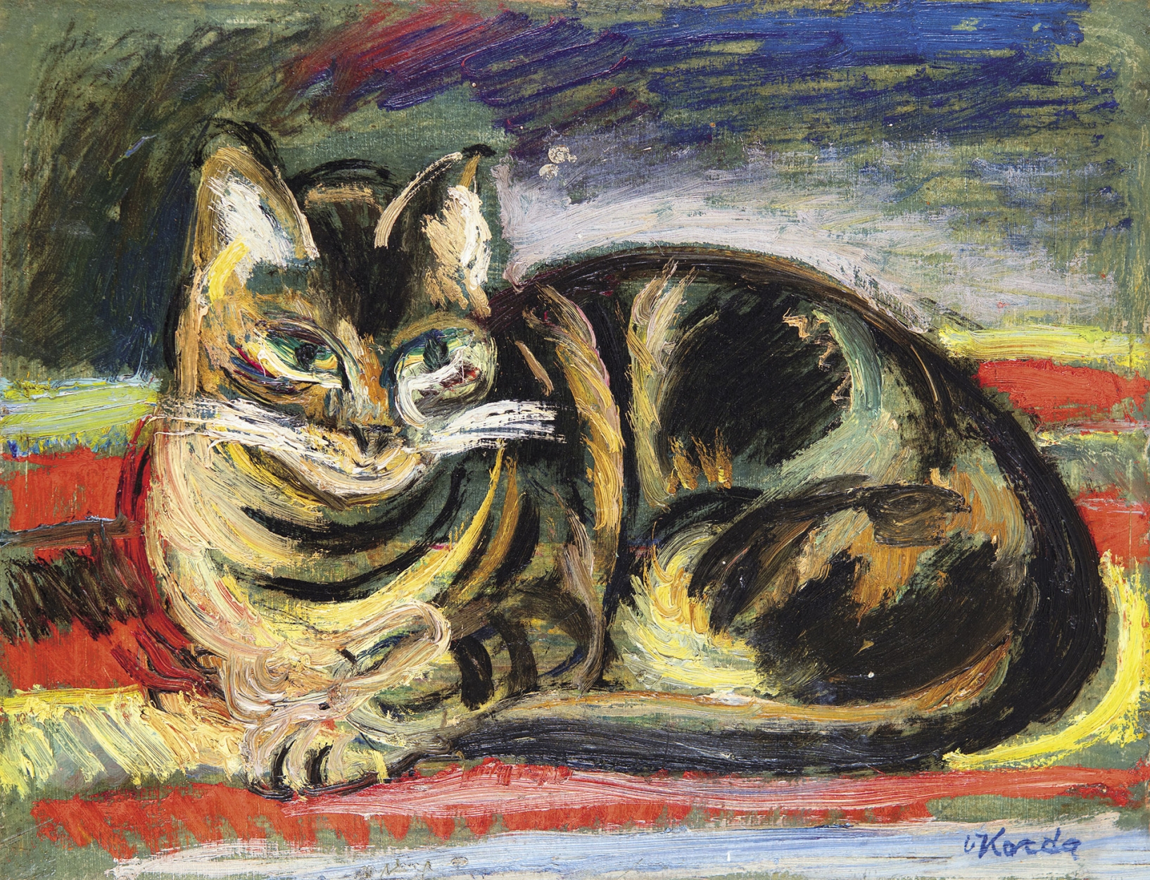 Korda Vince (1897-1977) Cat