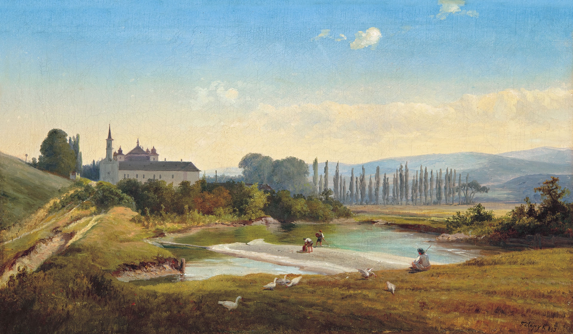 Telepy Károly (1828-1906) Libák a tónál, 1893