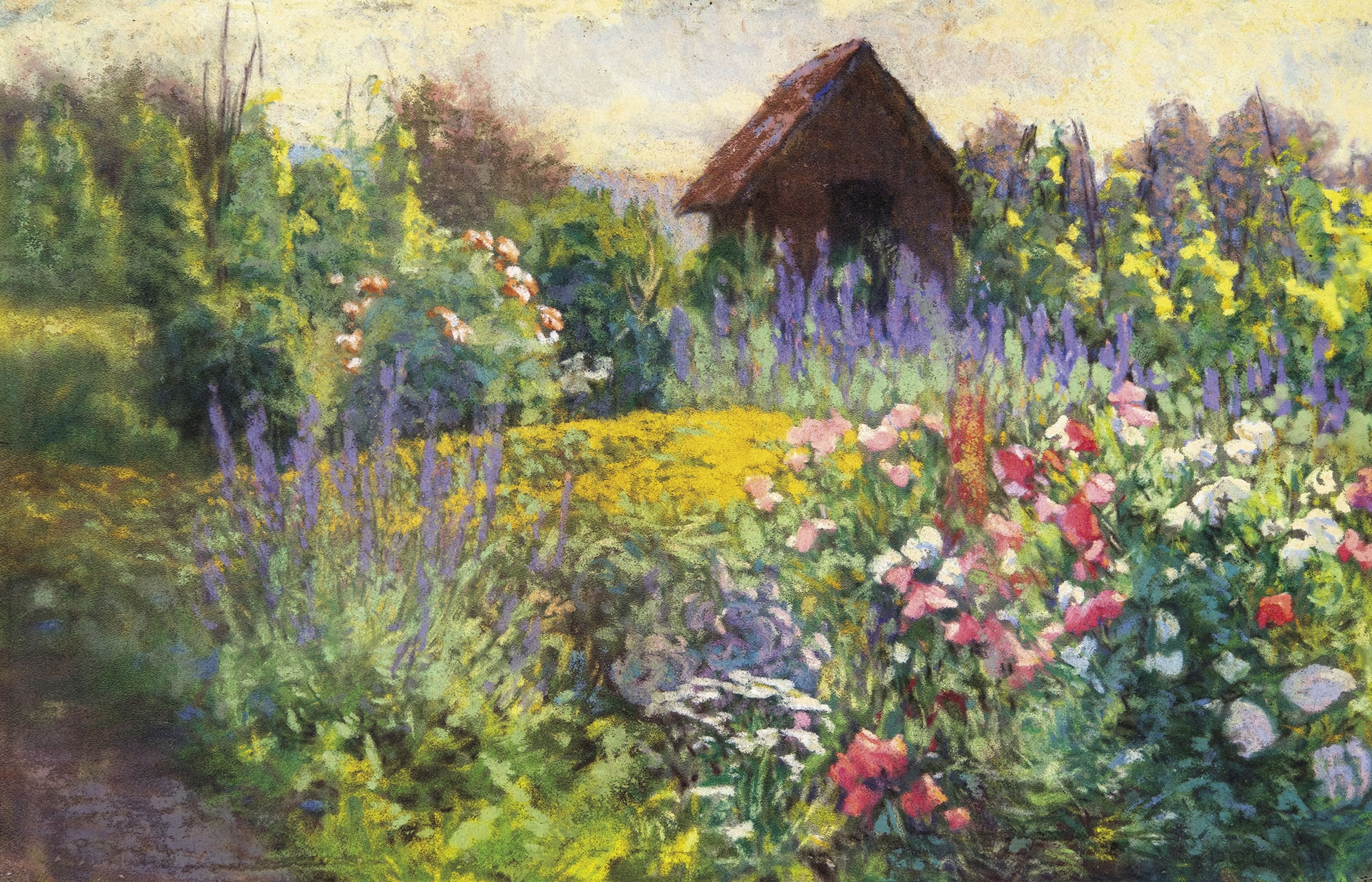 Poll Hugó (1867-1931) Flower Garden