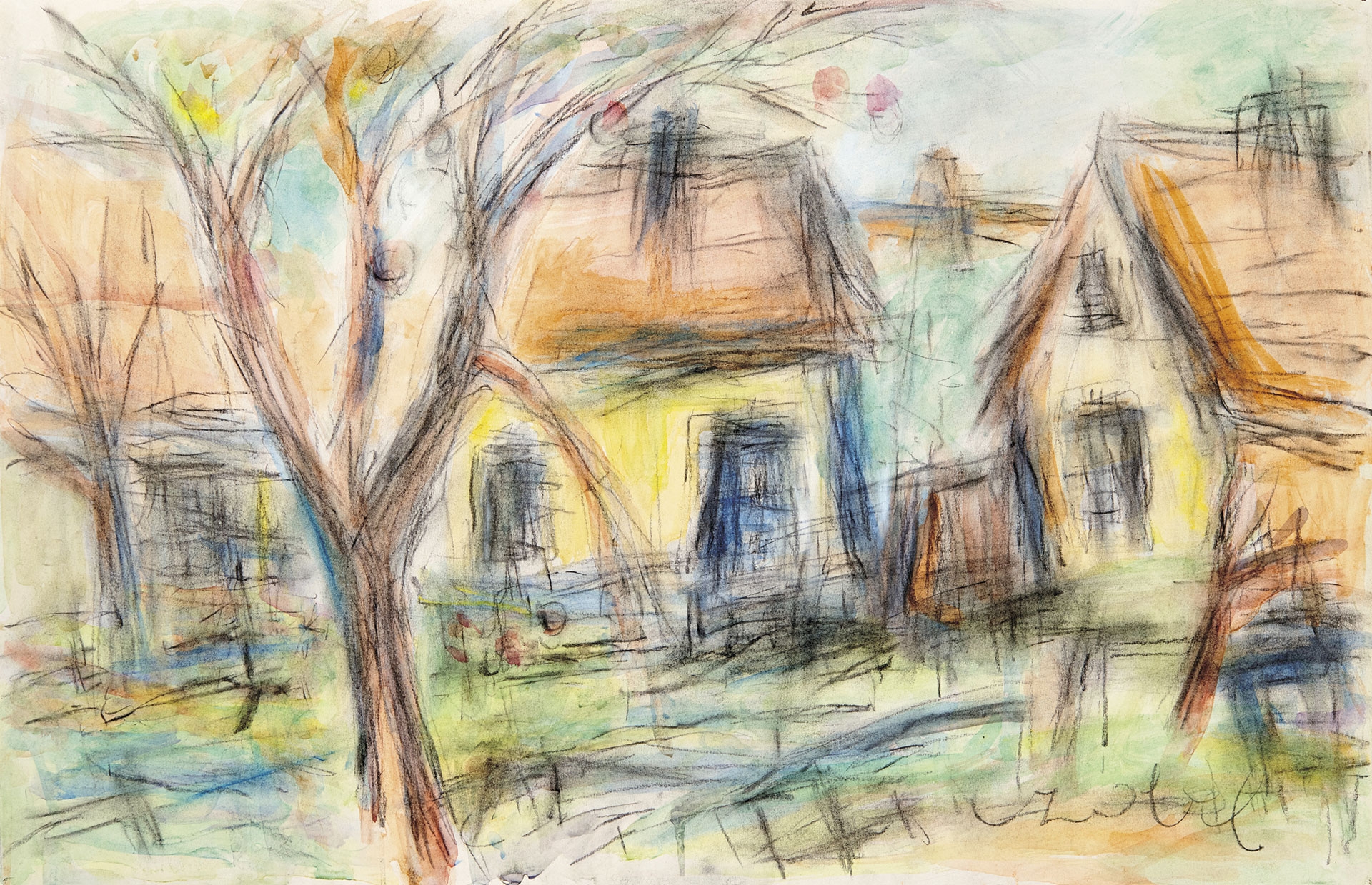 Czóbel Béla (1883-1976) Colourful Houses
