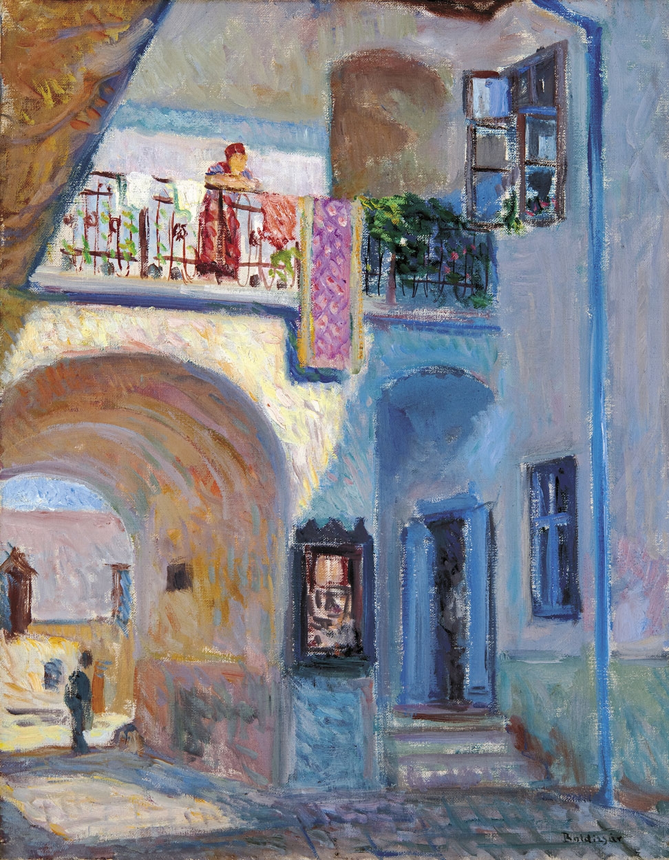 Boldizsár István (1897-1984) Sunlit Courtyard