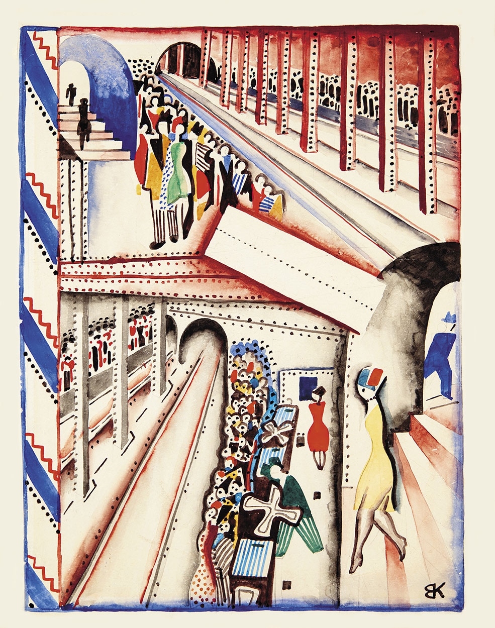 Kádár Béla (1877-1956) New York Subway Station, 1929