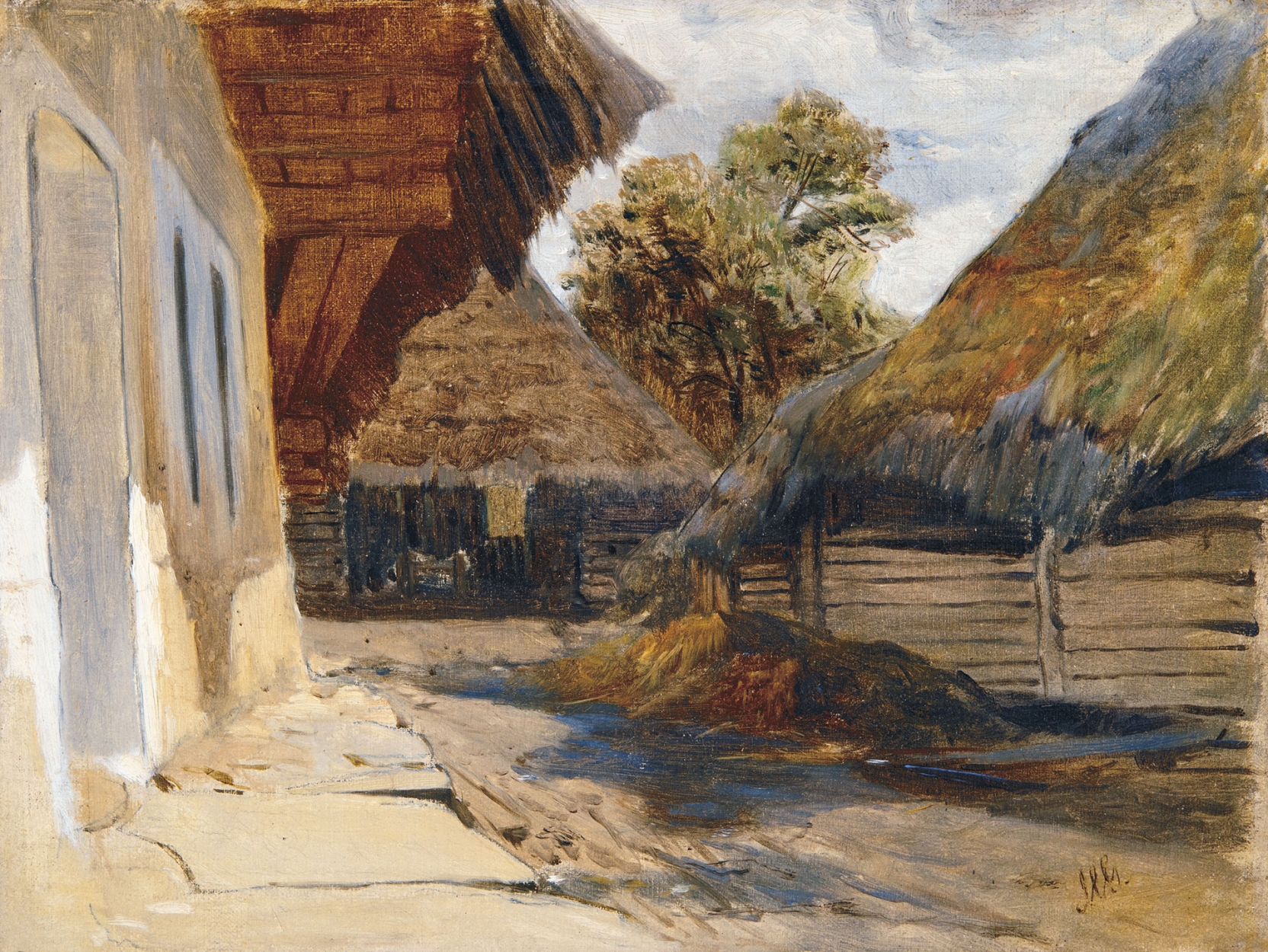 Mészöly Géza (1844-1887) Rural Backyard