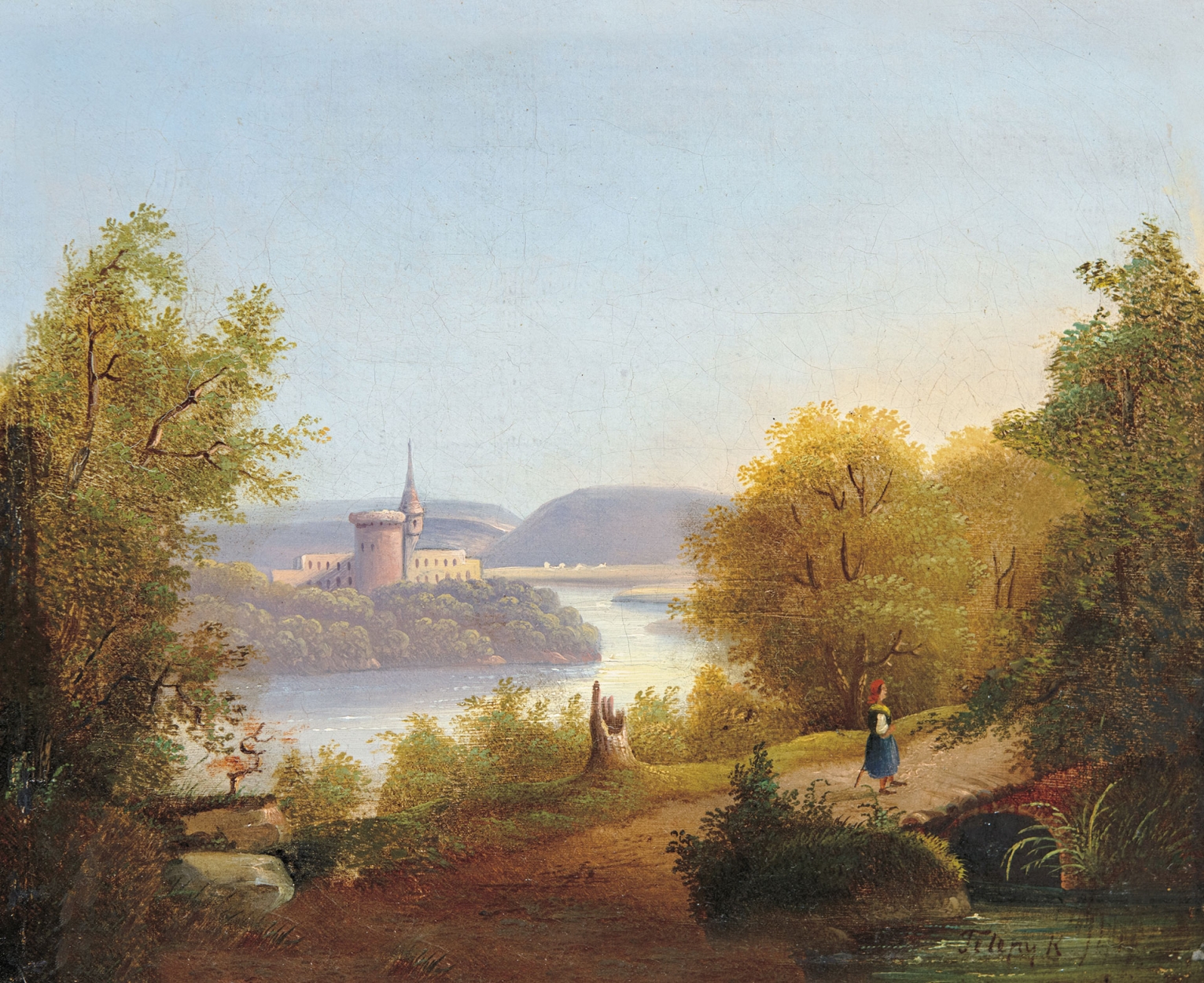 Telepy Károly (1828-1906) Landscape with Castle