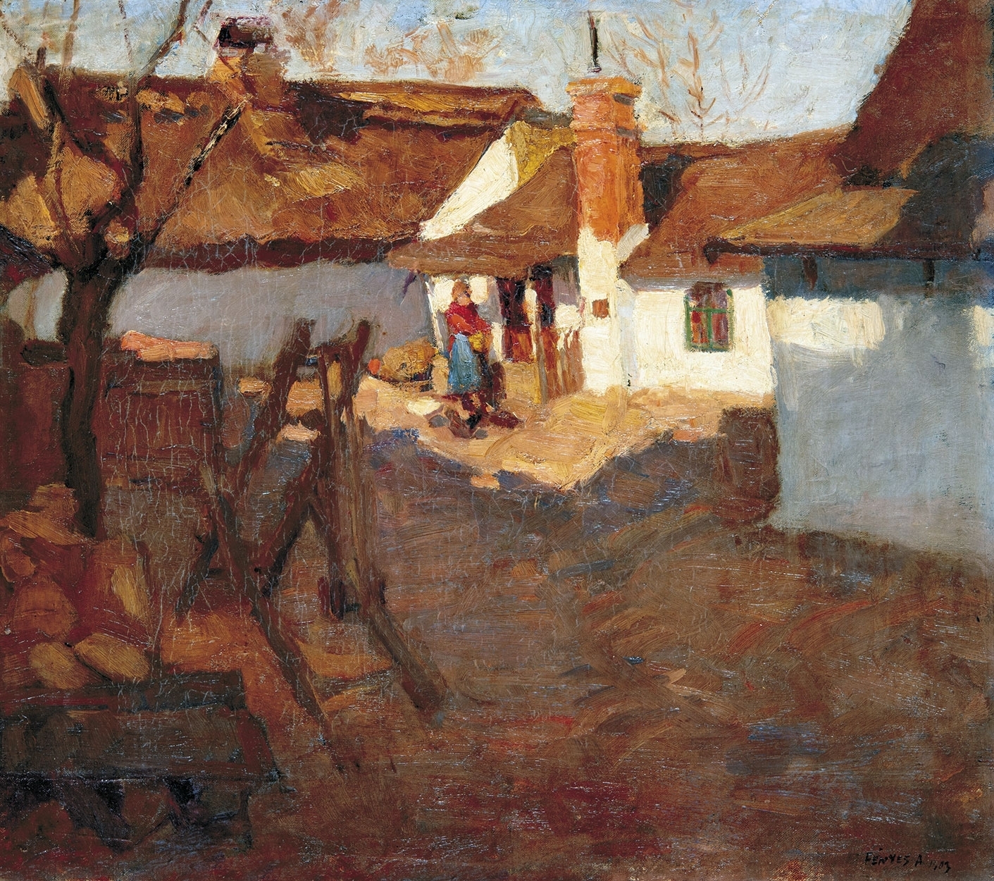 Fényes Adolf (1867-1945) Sunlit Courtyard, 1903