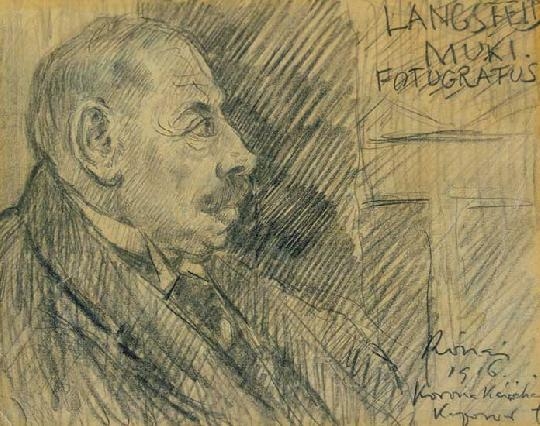 Rippl-Rónai József (1861-1927) Langsfeld Muki fotográfus portréja, 1916