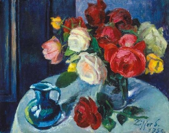 Ziffer Sándor (1880-1962) Still life with roses, 1950