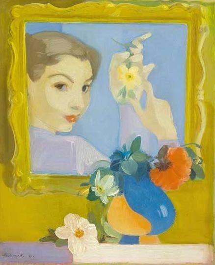 Medveczky Jenő (1902-1969) Reflection in the mirror, 1951