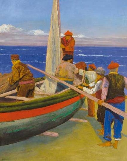 Poll Hugó (1867-1931) Fishermen