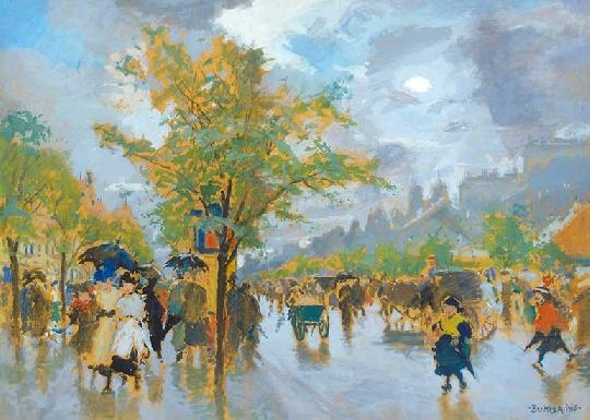 Berkes Antal (1874-1938) Rainy Sunday afternoon, 1915