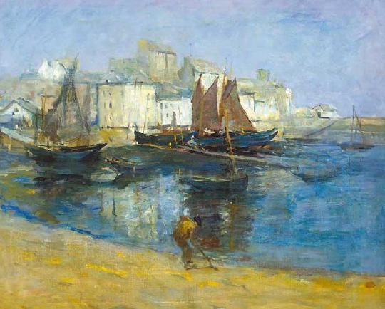 Góth Móric (1873-1939) Harbour in Brittany