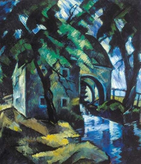 Schadl János (1892-1944) The Töpörke mill in Tata, 1928
