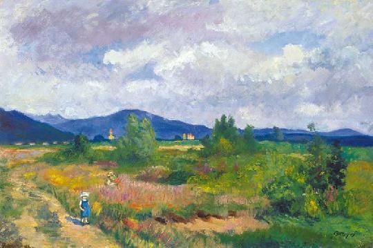 Bitay Árpád (1900-1935) Little girls walking in the meadow
